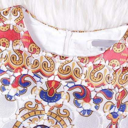 Retro Embroidery Patterns Dress
