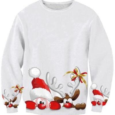 Christmas Sweater Santa Claus Print..