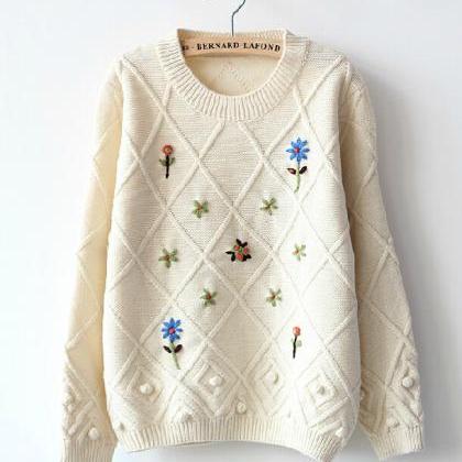 Knit Crew Neck Pullover