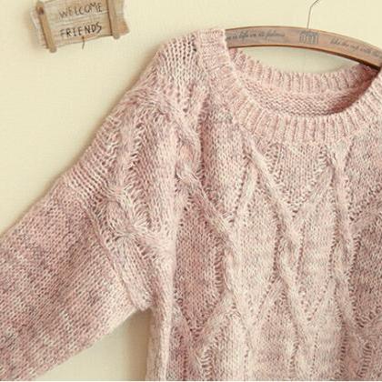 Lovely Round Loose Neckline Sweater For Autumn..