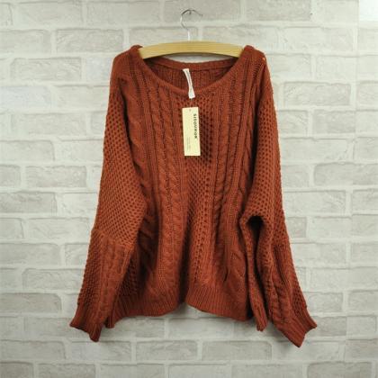 Woman'S Braid Rond Neck Sweater