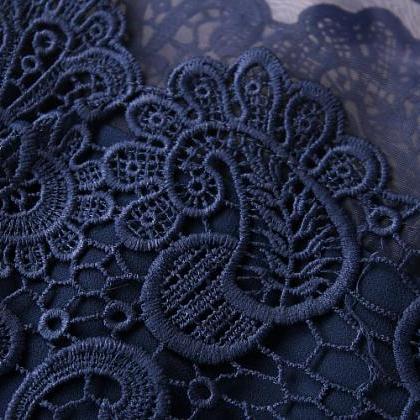 Sexy high quality Dark Blue Lace Dr..