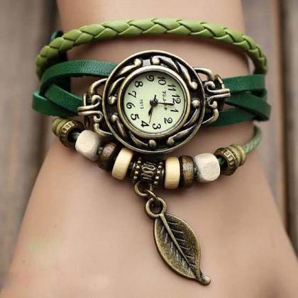 Sexy leather wrap watch, leather ba..