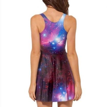 Galaxy Purple Skater Dress 