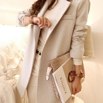 Classy Apricot Winter Coat With Bel..