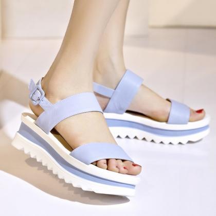 Japan And Korea Style Women Flange Trifle Sandals..
