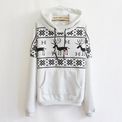 Hot sale Fawn Hooded Fleece Sweater..