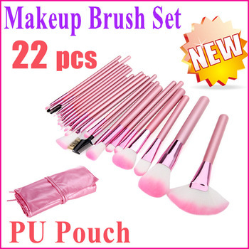 High Quality 22 Pcs Pink Makeup Bru..