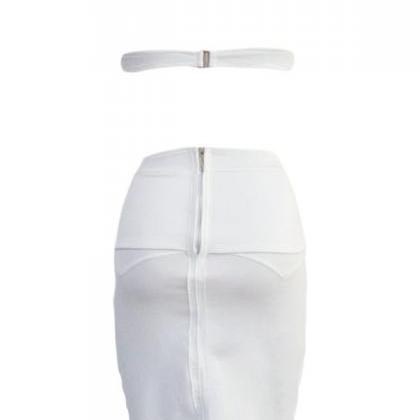 Sexy White Body Con Midi Dress