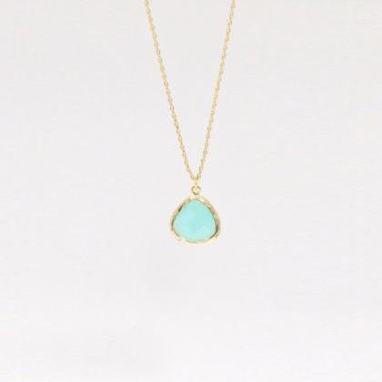 Mint Drop Necklace Everyday Jewelry Delicate..