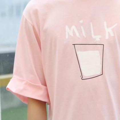 2016 Harajuku style Milk Tee 3D cot..