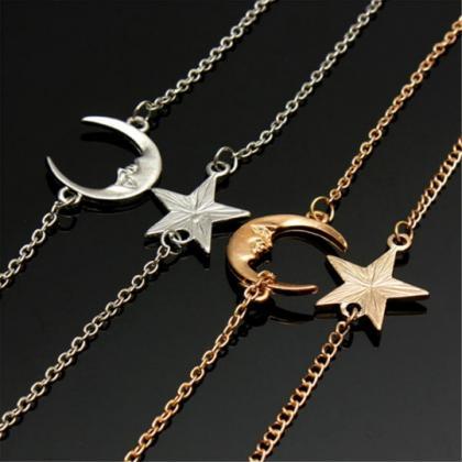 Moon and Star Bracelet Set