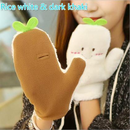Cartoon Green bean sprouts gloves