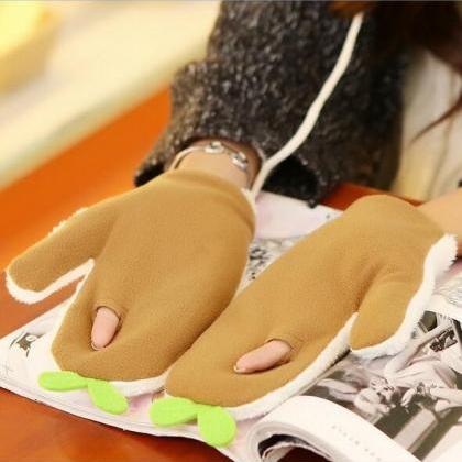 Cartoon Green bean sprouts gloves