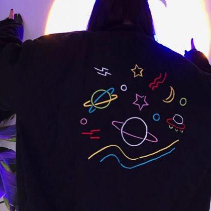 Spacey Zip Up Jacket For Winter