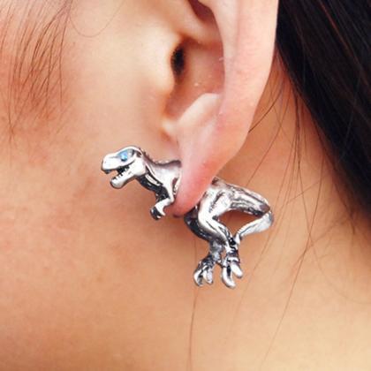 Punk Rock 3d Dinosaur Stud Earrings