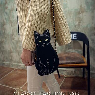Embroidery Cat Single Shoulder Bag #399