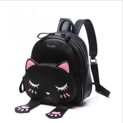 Free shipping cat embroidered backp..