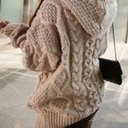 Fashion Hooded Long Sleeve Cardigan Sweater Coat