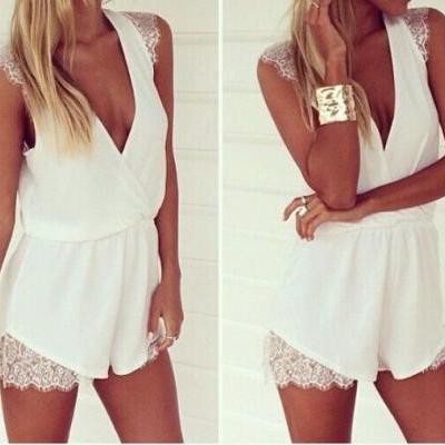 New Hot Lady Summer Sexy Trumpet WITH LACE Summer Beach Dress Playsuit Jumpsuits