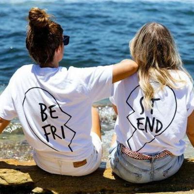 Summer 2016 Best Friend Printed Short Sleeve Punk Rock T-shirts for women