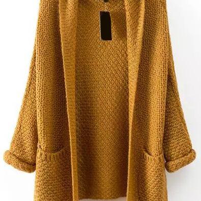 Chunky Knit Khaki Coat