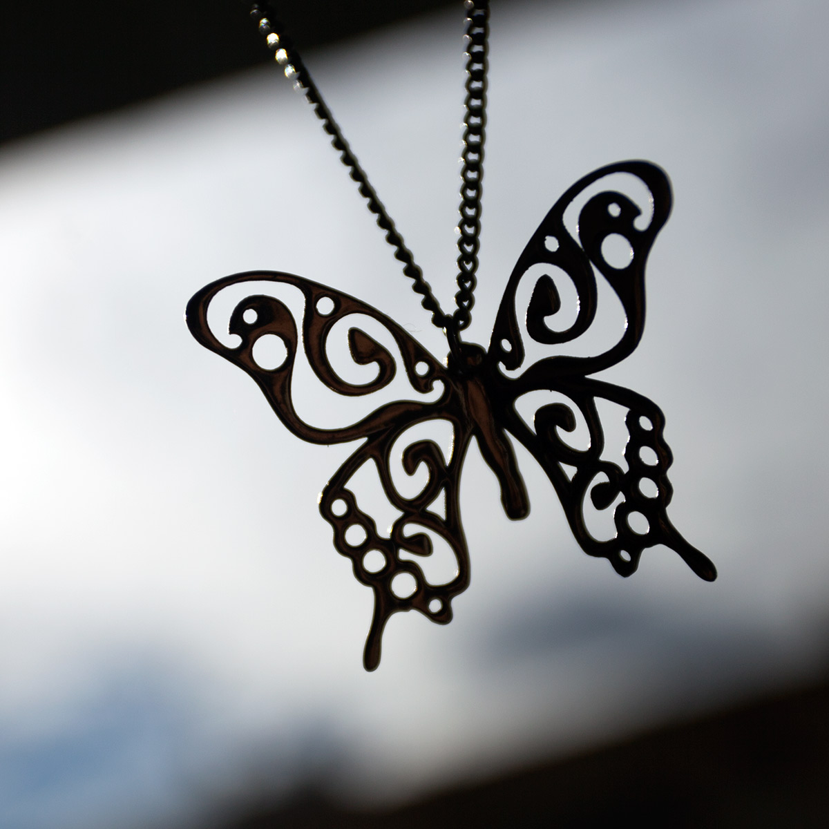 Swallowtail Butterfly Pendant || Butterfly Necklace Of Albata || Pendant "papilio Machaon" On A Chain