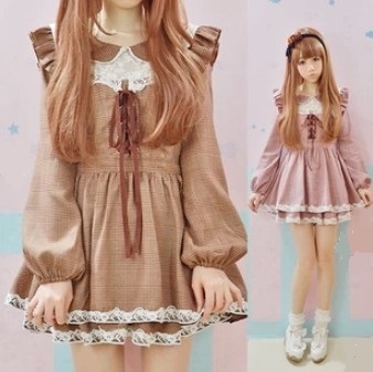Cute Tartan Lace Dress
