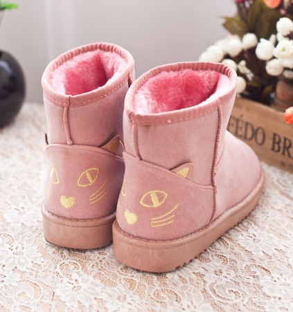 Cute Kitty Snow Fur Boots. Four Colors Available