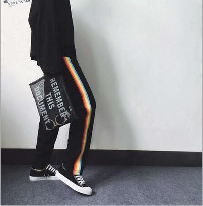 Harajuku rainbow Striped Jogger Pants