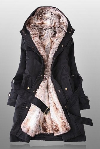Winter Coats For Women With Faux Fur Lining In black