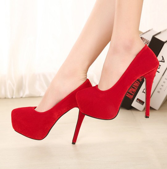 suede round toe pumps