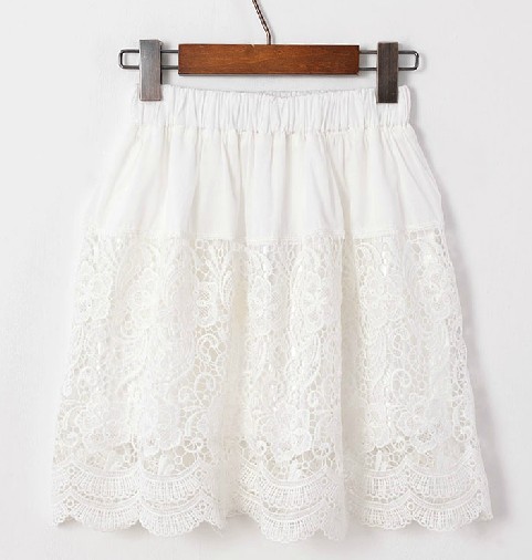 short white lace skirt