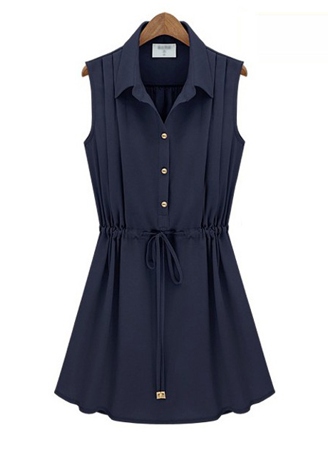 navy blue button dress