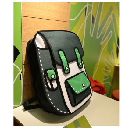 The Most Cute Green 3d Cartoon Backpack