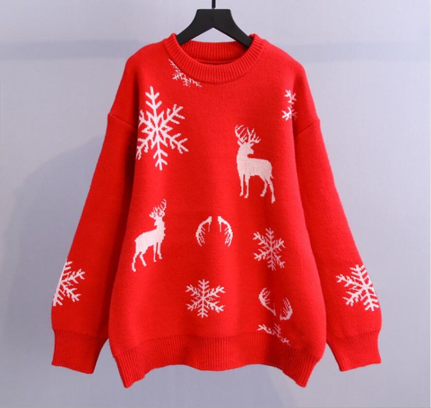 Women's loose pullover Christmas knitted sweater