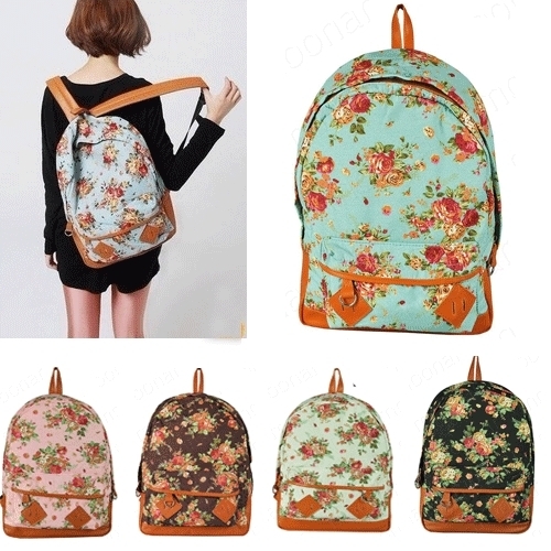 floral canvas backpack