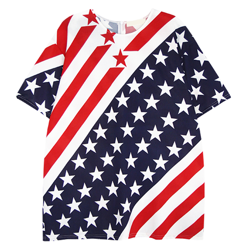 Unique American Flag Navy Short-Sleeved T-Shirt