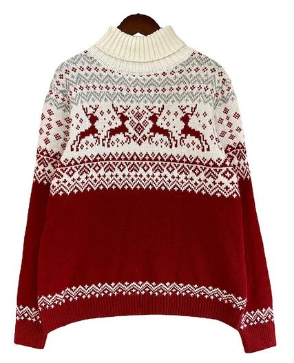 Women's Christmas Sweater Modern Style Print Casual Christmas Long Sleeve Sweater Cardigans Round Neck High Neck Fall Winter Sweater