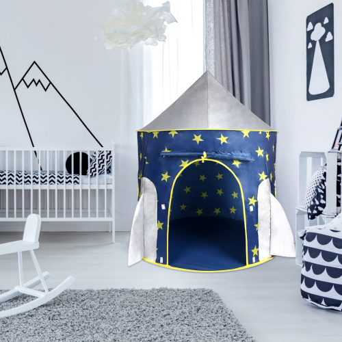 Blue color Space Theme Indoor & Outdoor Kids Tent Rocket Spaceship Kids Play Tent/Unicorn Tent for Boys & Girls/Kids Playhouse/Pop up Tents Foldable/Toddler Tent/Gift for Kids