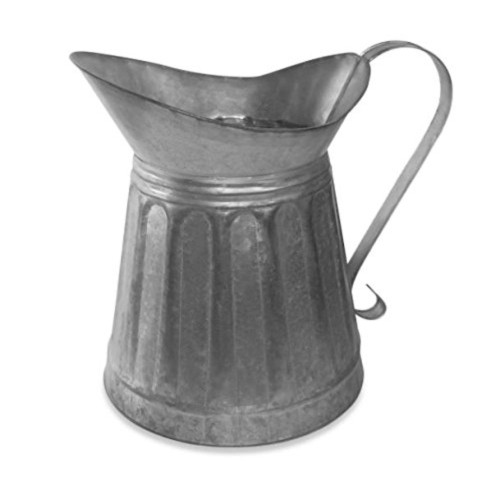 Gray color Benzara Vintage Style Galvanized Metal Milk Pitcher