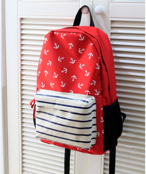 red stripe backpack