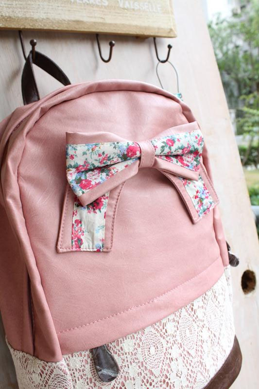 pink bow backpack