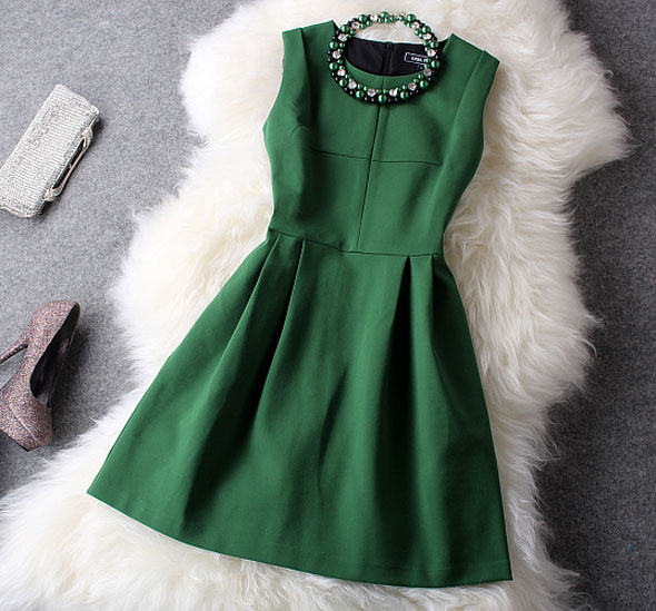 Sexy New Unique Fresh Green With Beading Party Dress