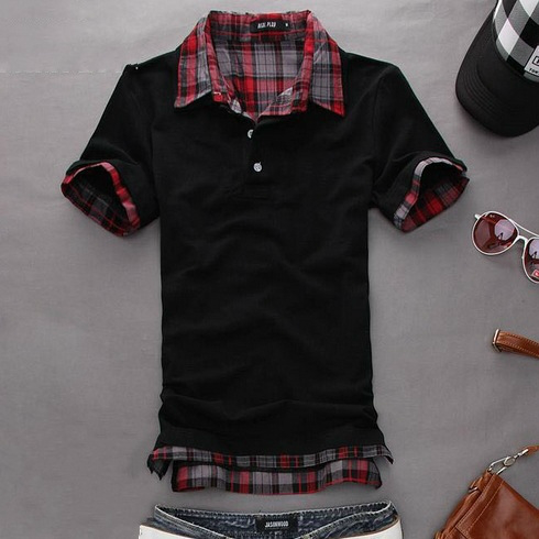 Fashion Short-sleeve T-shirt 2013 male trend clothes summer short-sleeve t-shirt faux men's clothing