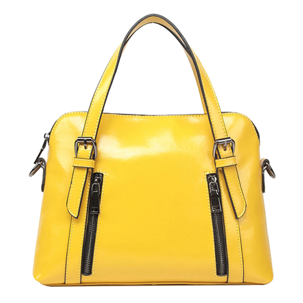 Simple Candy Color Zippered Shoulder Bag Tote Handbag on Luulla