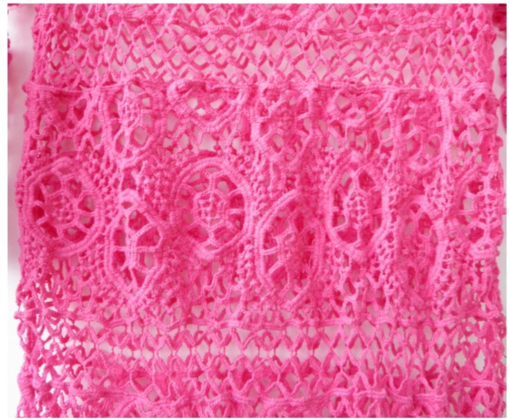 Long Sleeve Crochet Lace Top In Three Colors on Luulla