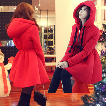 Hooded Waist Was Thin Thick Coat