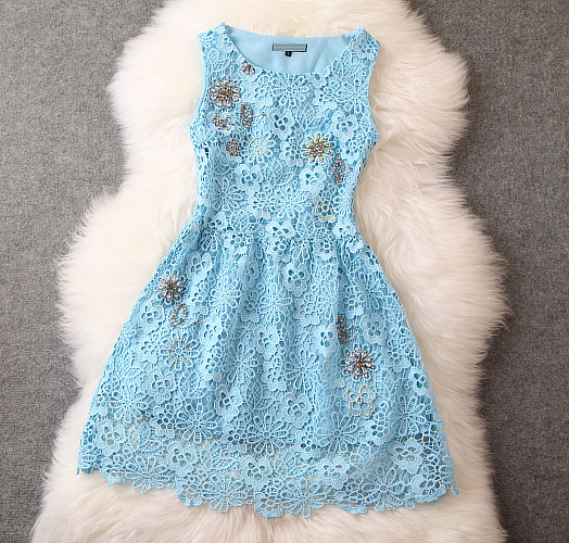 Fashion Crochet Handmade Beading Party Dress &Dress