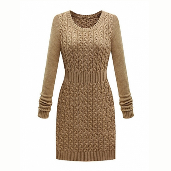 long sleeve tight sweater dress